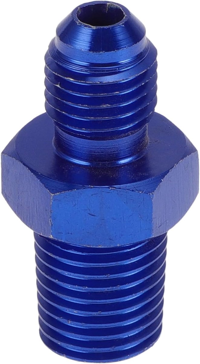 SnelShoppen - A Flens Reducer Slang Fitting Adapter TF-AN4-1/4 NPT Brandstoflijn Connector Aluminium Blauw Universele Pasvorm