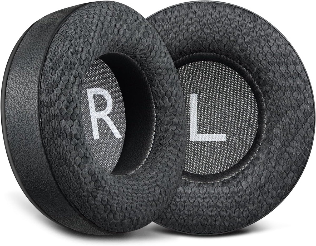 SnelShoppen - 90mm mesh stof oorkussens voor hoofdtelefoons, comfortabele en duurzame oorkappen met geluidsisolatie, perfect voor HDJ1000/HDJ1500/HDJ2