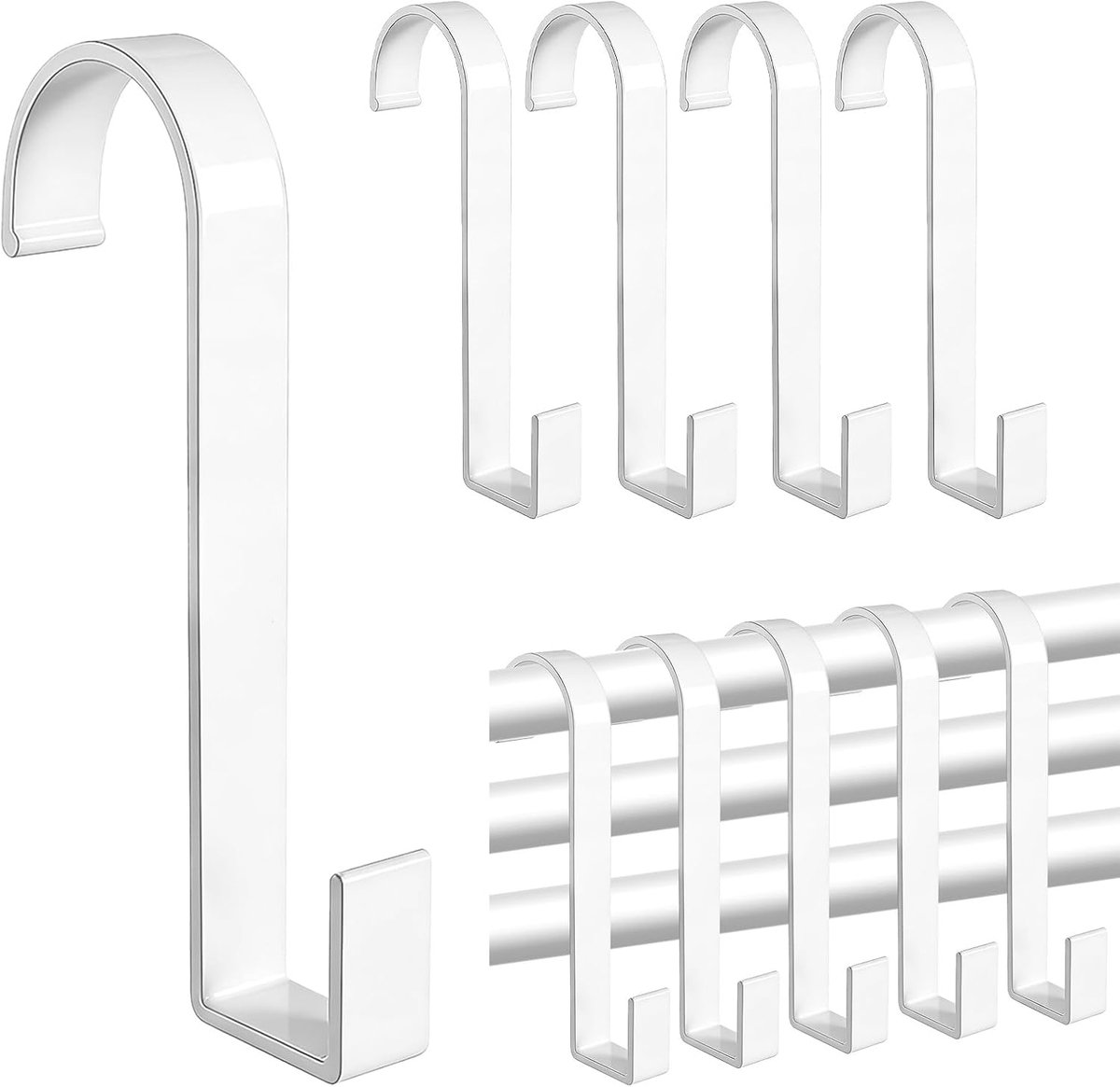 SnelShoppen - 10 Stuks Handdoekhaak Radiatorhaken Wit Aluminium Alliage Meervoudige Haken Voor Badkamer Keuken Verwarming - Roestvrij, Duurzaam, Voor