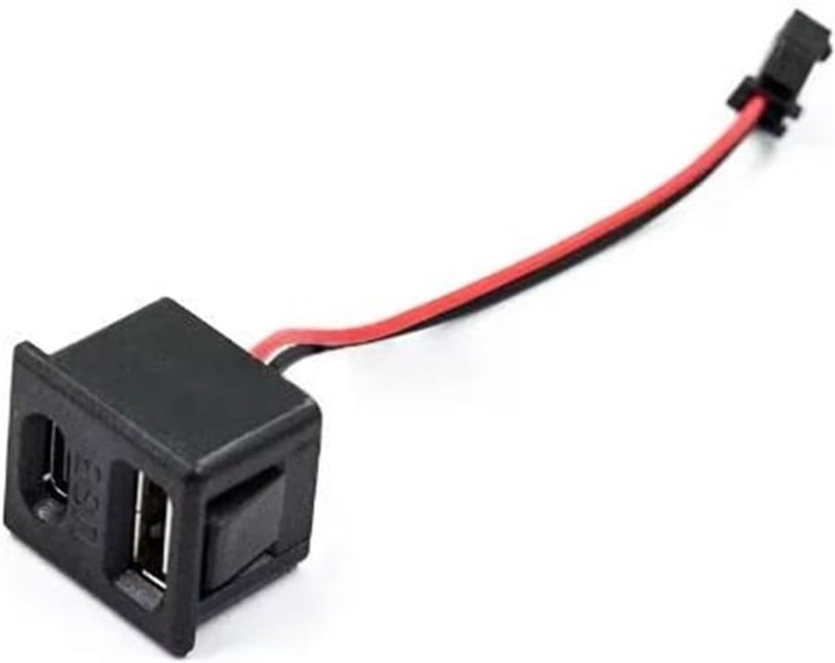 SnelShoppen - 1 Stuks Zwart Dubbellaags USB Vrouwelijke Base Type-C Socket met Vrouwelijke Opladen Stopcontact en Kabel Connector voor Gemakkelijk Geb