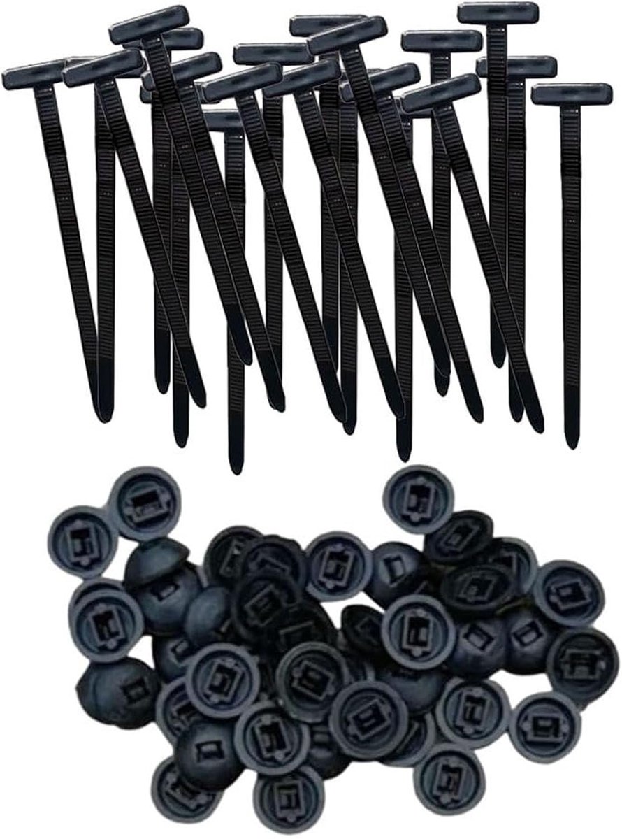 100 Set Nylon Cable Blades Set, Cable Tie Buckle Set Weatherproof Self Lock Self Locking Cable Tie for Home Garage - ShopVlot