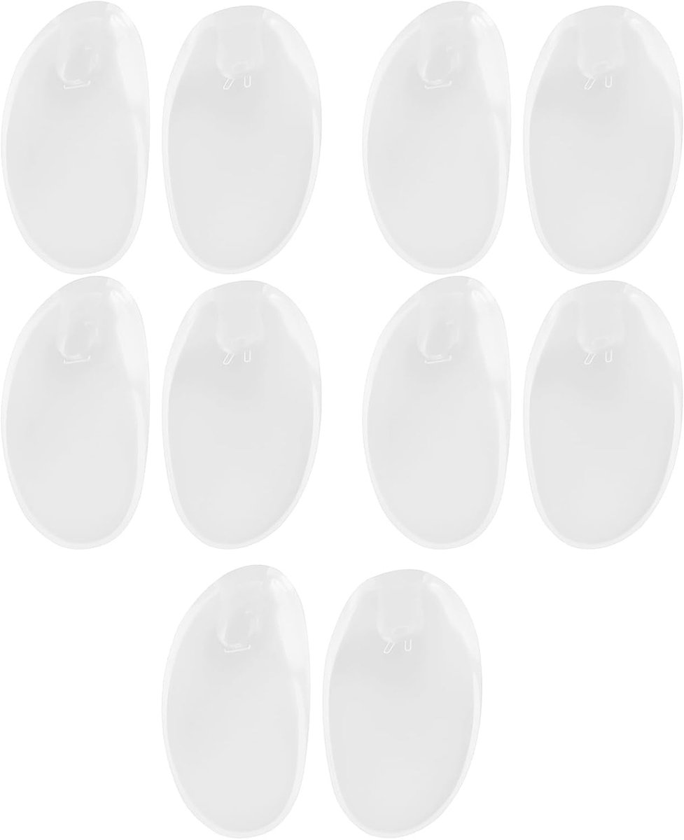 SnelShoppen - 5 Paar Doorzichtige Snap-in Neusbeschermers 13,7x7,5mm Voor Frameloze Bijziendheid Bril - Antislip, Licht en Duurzaam Kunststof