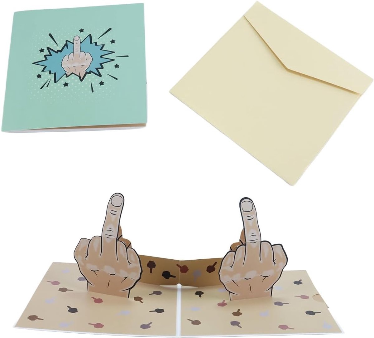 Pop-up Verjaardagskaart - Groen - 15 x 15 cm - Grappige Wenskaart met Verborgen Boodschap - Voor Vrienden