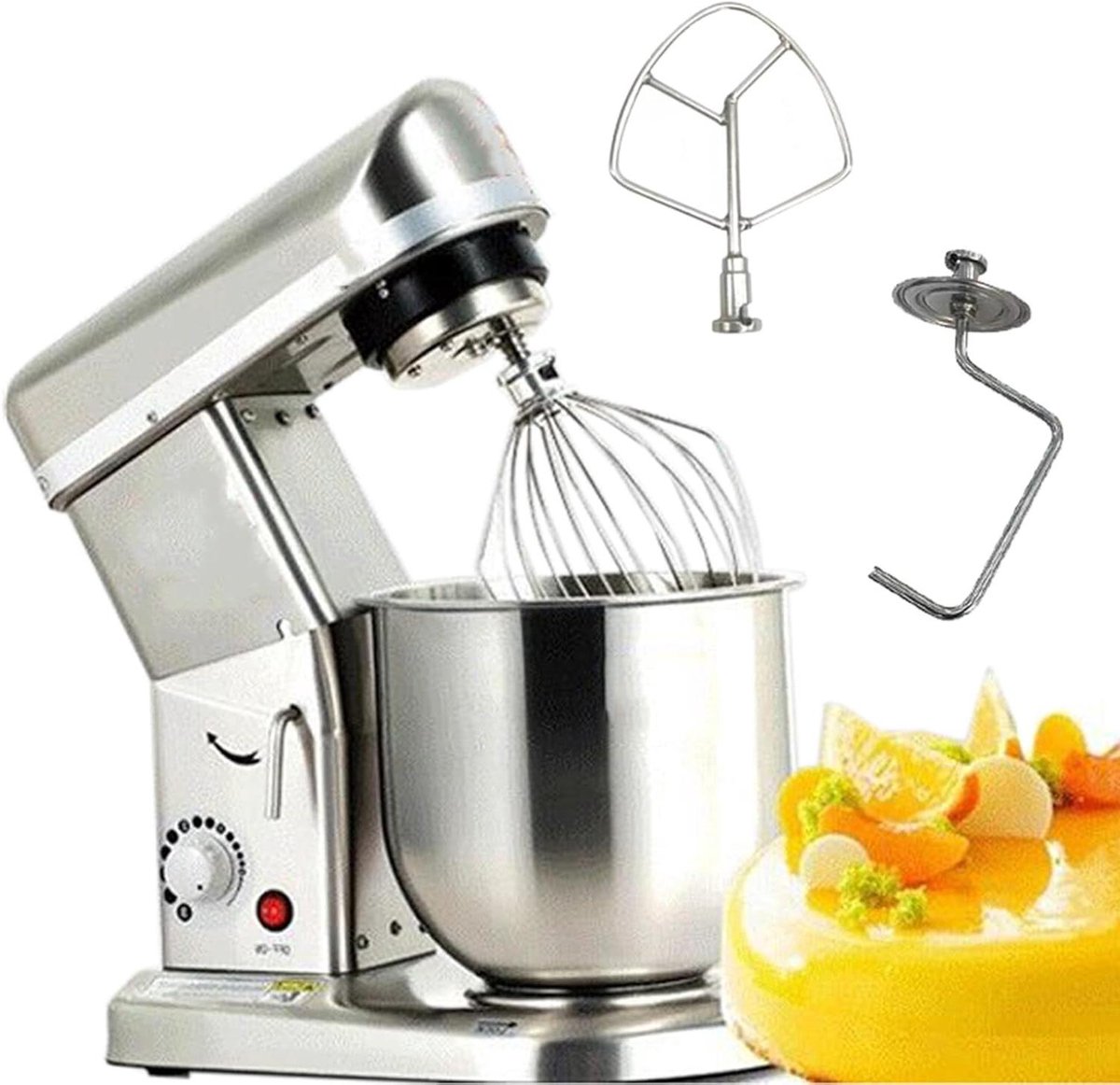 Staande Mixer - Keukenmachine Deegmixer - Bakken en Koken - 3-in-1 Accessoires - 5L/7L Kom - Zilver