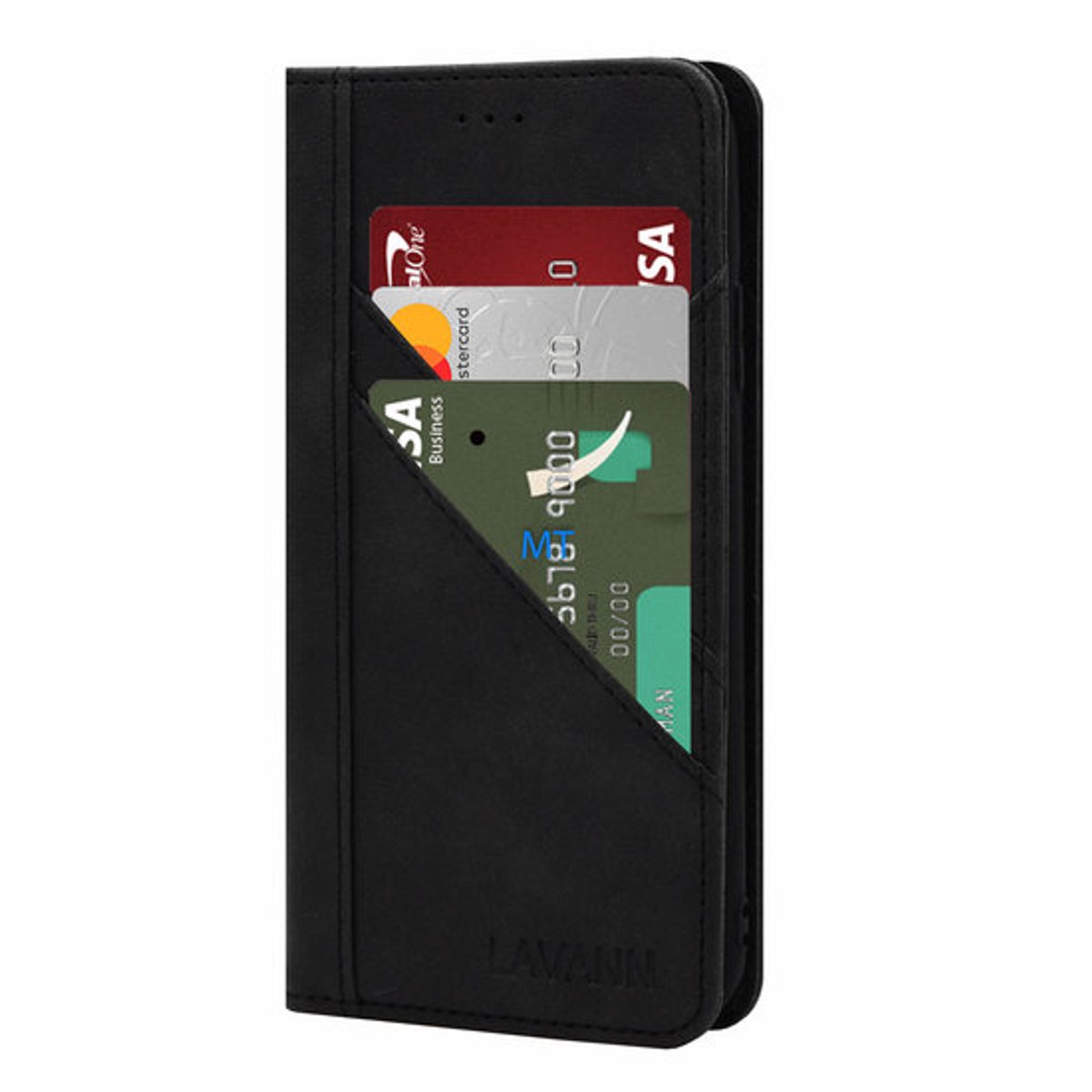 Lavann Lavann Multi Cards Leather Case I-Phone 11 Pro Max 6.5'' - Zwart / Black