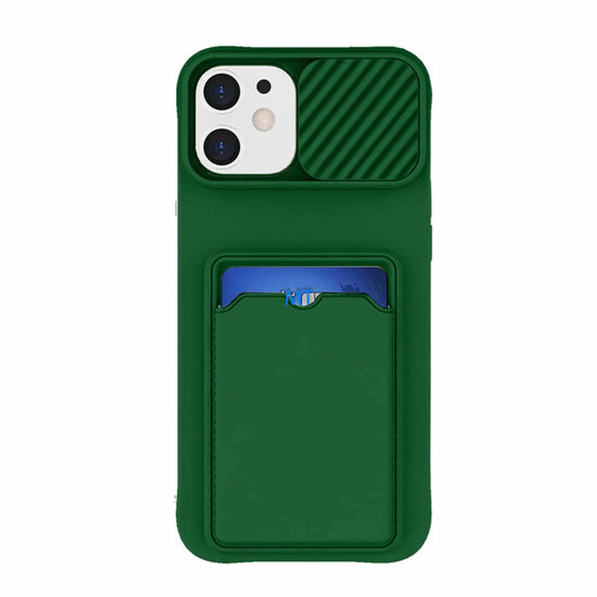 GREEN ON Card Case Anti Shock Silicone With Camera Slider For I-Phone 11 Pro - Groen-Green
