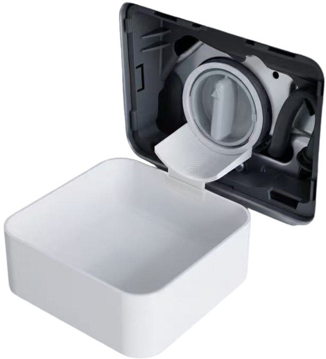 Lekbak Wasmachine - Afvoerbak voor wasmachine - Afvalwaterbak van de wasmachine - Afvalwateropvangbak - 12 × 12cm - Geschikt voor wasmachines - Universeel - Wit - Kunststof