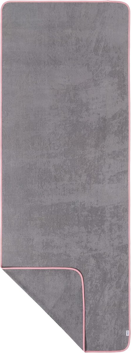 SnelShoppen - Sowel Saunahanddoek XXL 220 x 80 cm, 100% Biologische Katoen, Grijs/Roze Strandlaken, Groot Badlaken, Voor Dames en Heren, Perfect voor