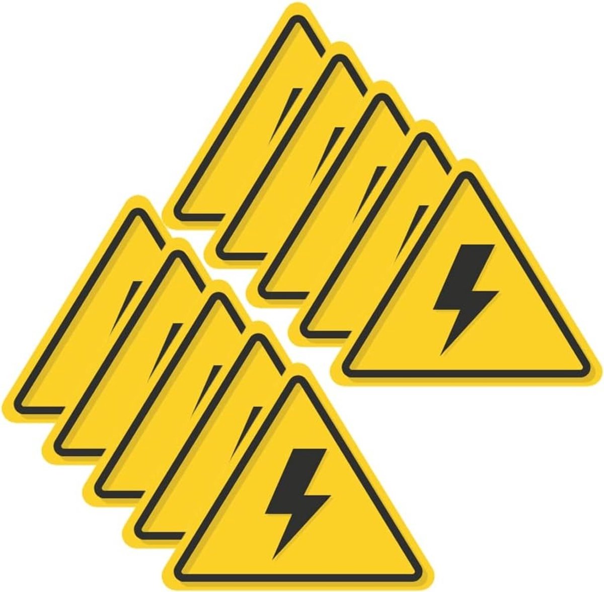 10 Stuks Gevaarlijk Symbool Elektrische Gevaren Waarschuwingsstickers - Zelfklevend Vinyl voor Veiligheid en Risicobeheer (5cm x 4.2cm)