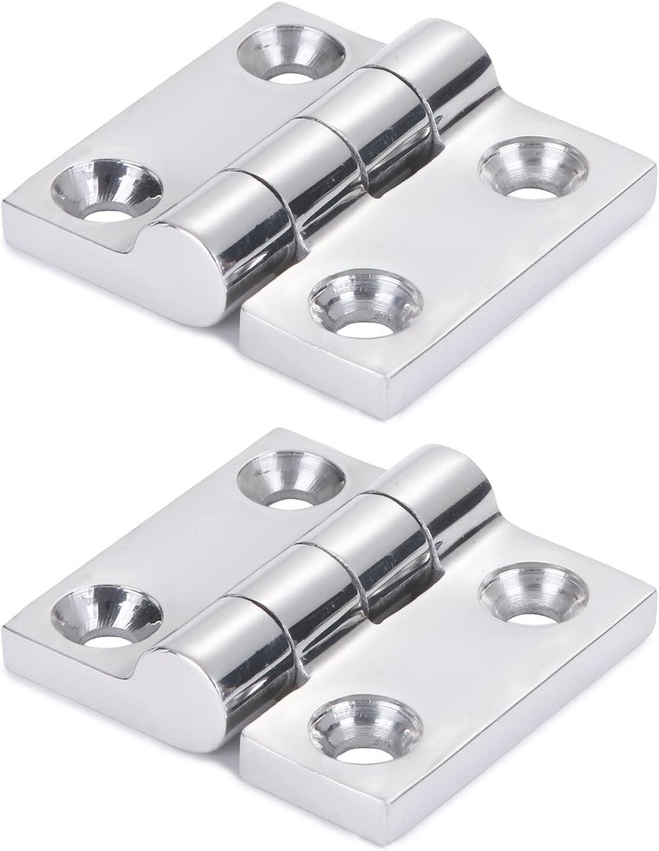 Roestvrijstalen Deurkast Scharnieren voor Marine Gebruik - SUS316 50mm x 50mm - Set van 2 Stuks, Duurzaam en Corrosiebestendig
