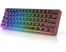 SnelShoppen - HK Gaming GK61 mechanisch gamingtoetsenbord 60 procent | 61 RGB Rainbow LED-programmeerbare toetsen met achtergrondverlichting | USB-bek