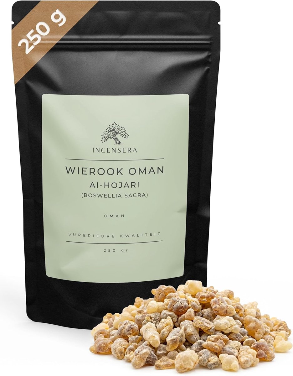 SnelShoppen - Incensera Weihrauch Oman Hars 250 g, Hoogwaardige Wierook voor Meditatie, Feest en Ontspanning, 100% Natuurlijke Hars, Ideaal voor Thuis