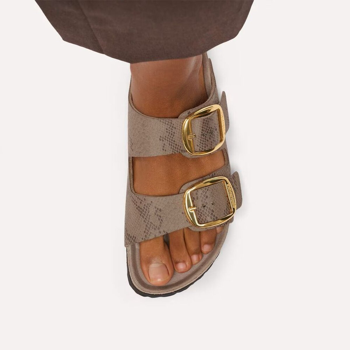 Birkenstock Slipper Arizona Big Buckle 1032891 Python Taupe Bruin