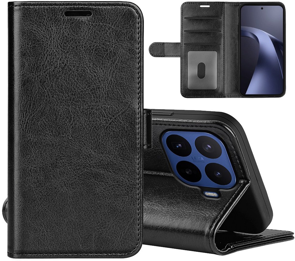 MobyDefend Hoesje - Geschikt voor Xiaomi 17T Pro - Wallet Book Case (Sluiting Achterkant) - Zwart