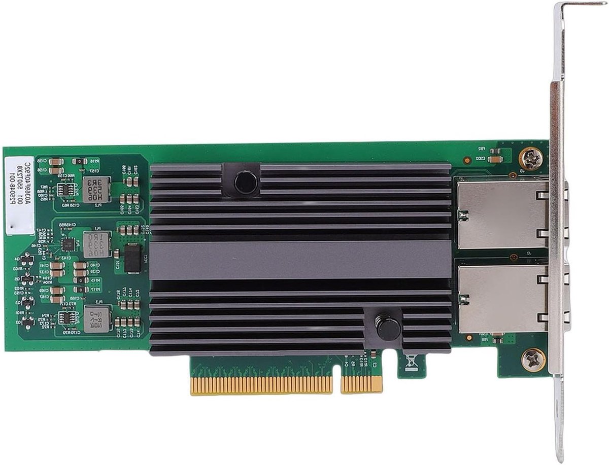 10 Gb Netwerkkaart - PCIe NIC-adapter - Server Dataoverdracht - Dubbele RJ45 Poorten - PCIe X8 - Groen
