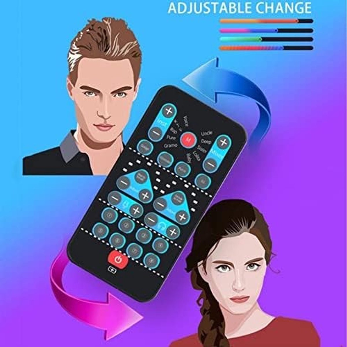 Draagbare Handheld Microfoon met 8 Geluidseffecten voor Xbox One, Telefoon en PC, Geschikt voor Volwassenen en Kinderen, Ideaal voor Gaming en Creatieve Projecten