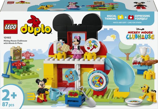 Set de construction LEGO DUPLO Mickey Mouse Clubhouse avec Minnie et Pluto. Blocs multicolores.