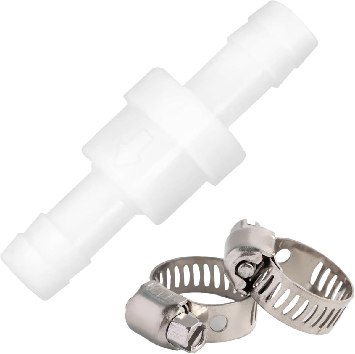 SnelShoppen - Diameter 10 mm Terugslagventiel met 2 Klembanden en Slangklemmen voor Water en Vloeibare Lucht, Geschikt voor Wasmachines, Hygiënisch en