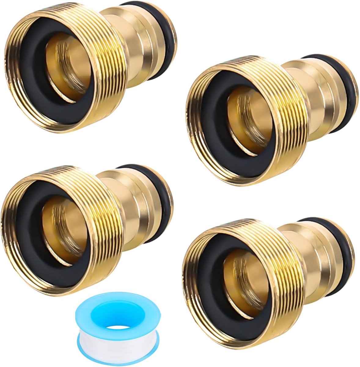 Hose connector 4pcs - Messing - Universele tapadapter - Duurzaam en lekvrij - ShopVlot