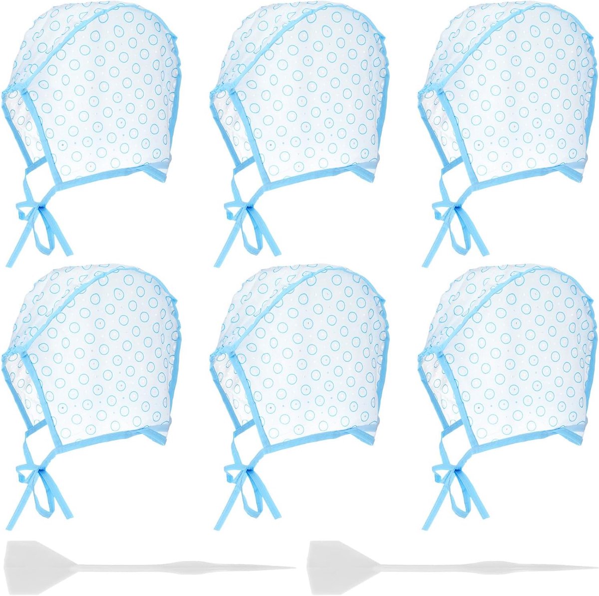 6Pcs Hair Highlighting Caps, Hair Coloring Cap with Plastic Hooks Disposable Highlighting Paint Cap for Salon Hair - ShopVlot
