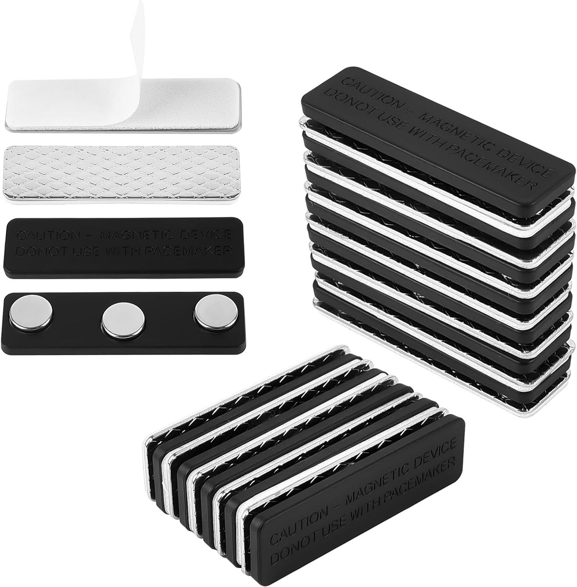 SnelShoppen - 12 Paar Magnetische Zwartout Gordijnclips, Sterke Zelfklevende Magnetische Sluiting voor Gordijnen, Zwart, Perfect voor Ramen en Meerder