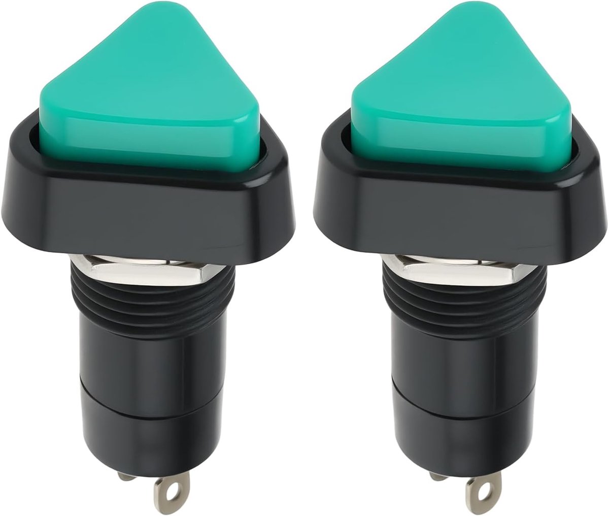 SnelShoppen - Triangle Indicator Switch Button voor Mobiliteit Scooter - Vervangingsonderdeel - Duurzaam Kunststof en Metaal - 38mm x 17mm - Groen - V