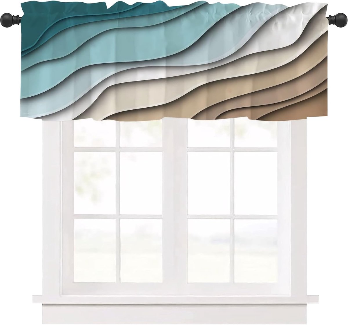 Short Kitchen Curtain Green 137×45cm Abstract Art Curtain Pattern Cafe Bistro Curtains Animal Cafe Bedroom - ShopVlot