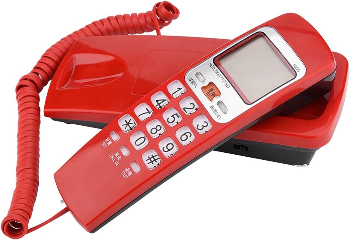 SnelShoppen - Retro Wandtelefoon met FSK/DTMF Belherkenning, Desk Phone voor Thuis, Kantoor, Senioren, Hotel en Keuken - Duidelijke Oproepherkenning,
