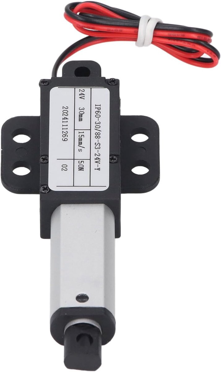 SnelShoppen Elektrische Mini Lineaire Aandrijving 50 N 30 mm 24 V IPX4 met Eindschakelaar voor Huishoudautomatisering Robotica en Elektrische Bank