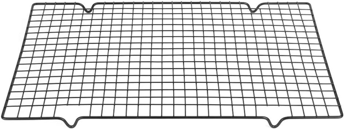 SnelShoppen - Multifunctioneel RVS Grillrek met Antiaanbaklaag 40 x 30 cm - Ideaal voor Bakken, Grillen, Koelen van Koekjes, Taarten en Groenten