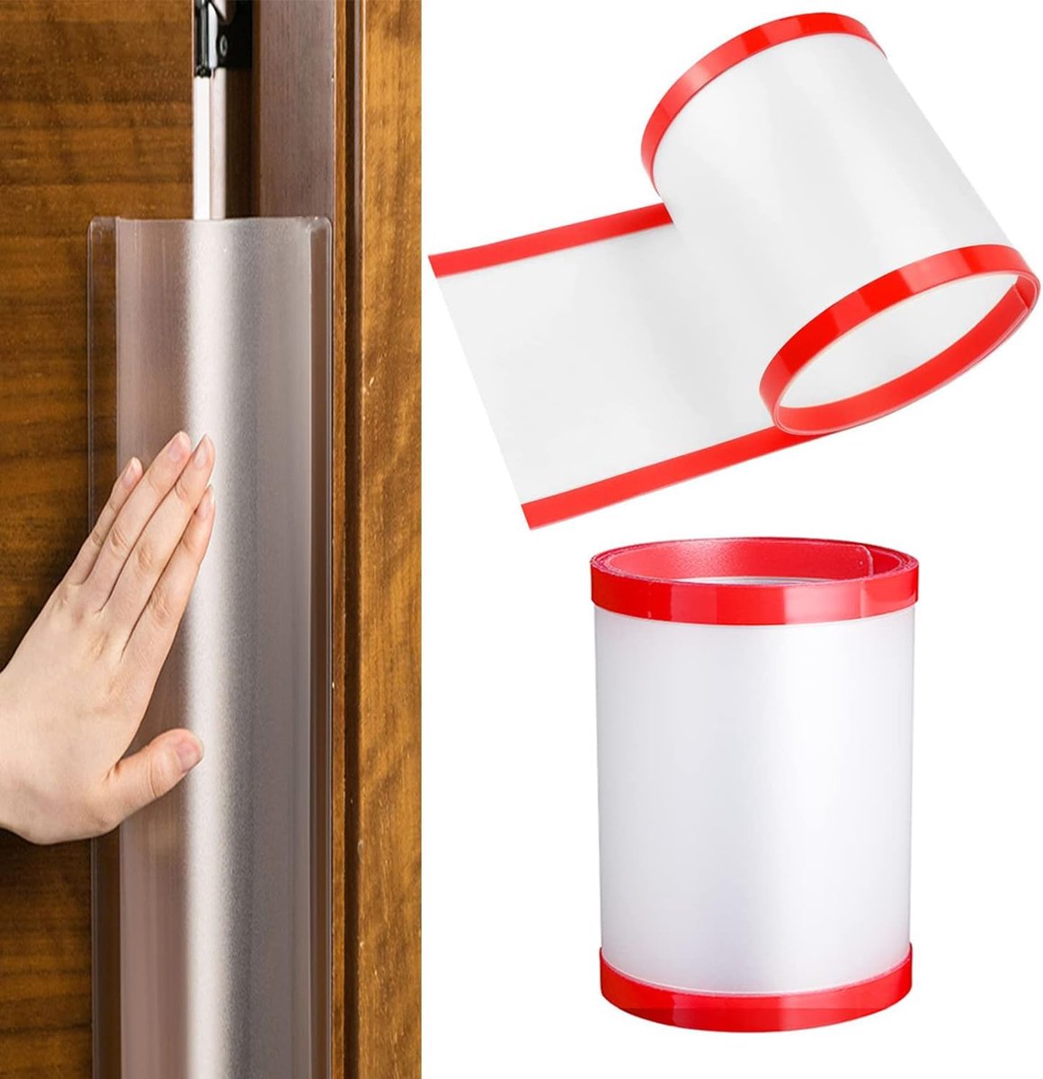 SnelShoppen - 2 Rollen Deurstopper voor Kinderen - Veiligheidsband voor Baby, Peuters, Kinderen - Duurzaam PP Materiaal - Transparant - 17x120cm - Ide
