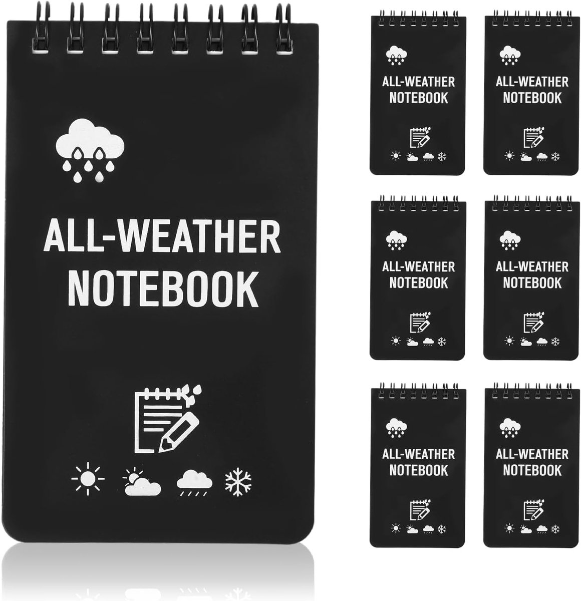 Waterdichte Notitieblokken A6 Set van 6, 50 Vel Waterdicht Papier per Notitieboekje, Ideaal voor Buitenactiviteiten en Avonturen