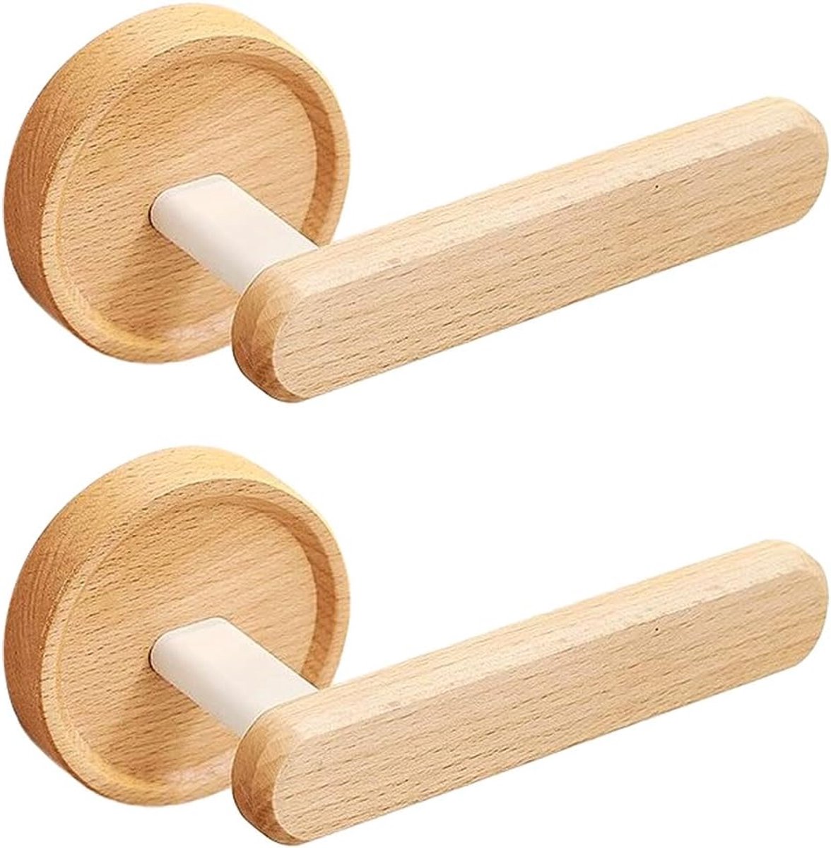 SnelShoppen - Pack van 2 Gordijnhouders, Zelfklevende Vintage Houten Haakjes, Geen Boren voor Haaraccessoires, Wandmontage voor Thuis, Woonkamer, Douc