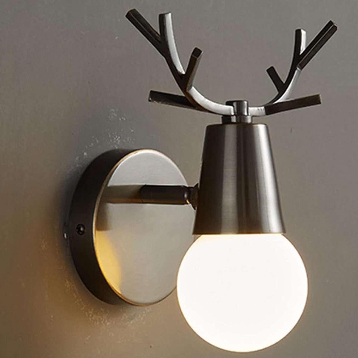 Wandlamp Hertenkop - Hertenlamp Muurlamp - Woonkamer Verlichten - Massief Koperen Chassis - 1x1x1 cm - B
