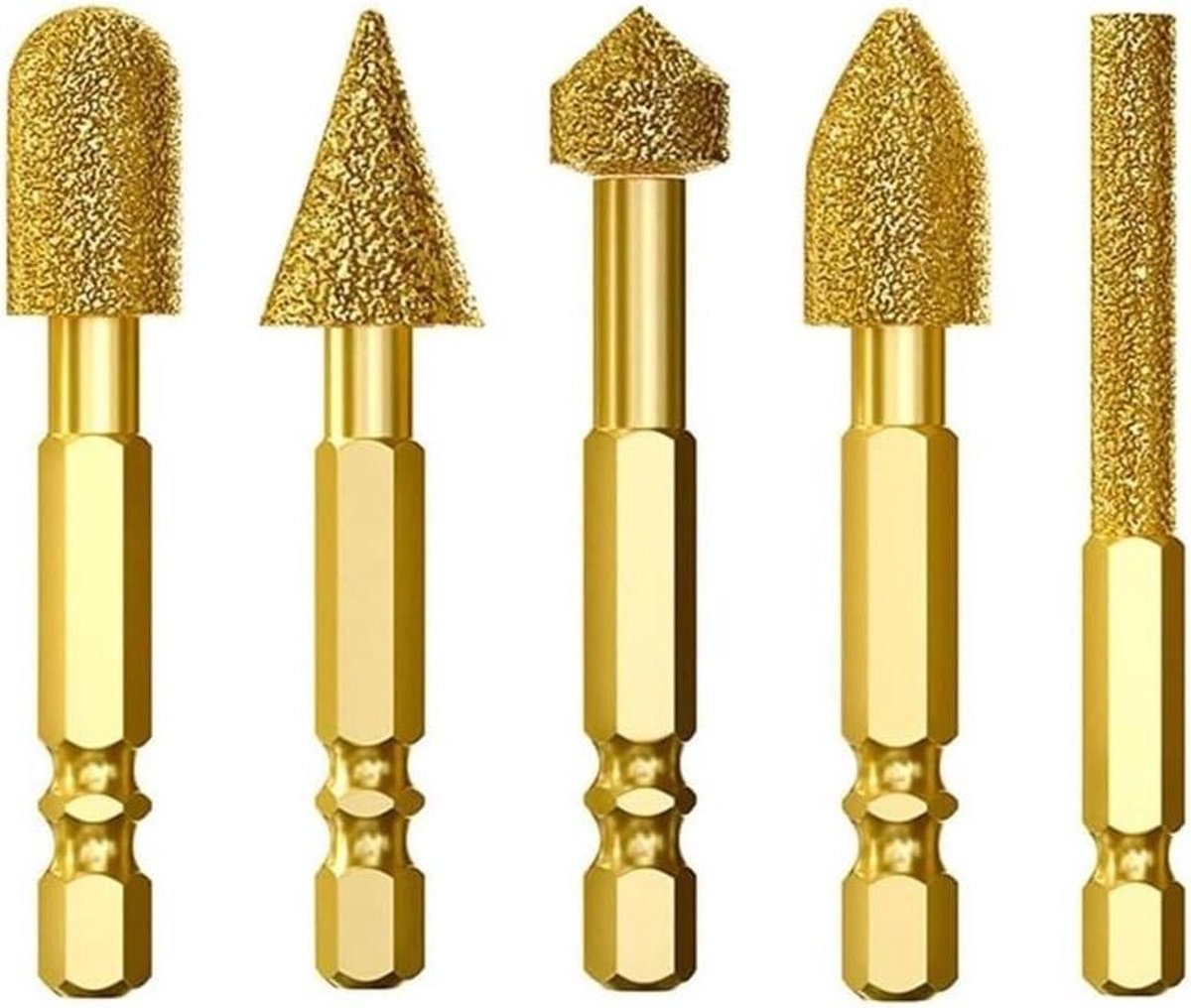 Zeskantige Slijpkoppen - Schuurkoppen Set - Metaal Bewerken - Slijmvis Coating - 5 Stuks - Grijs