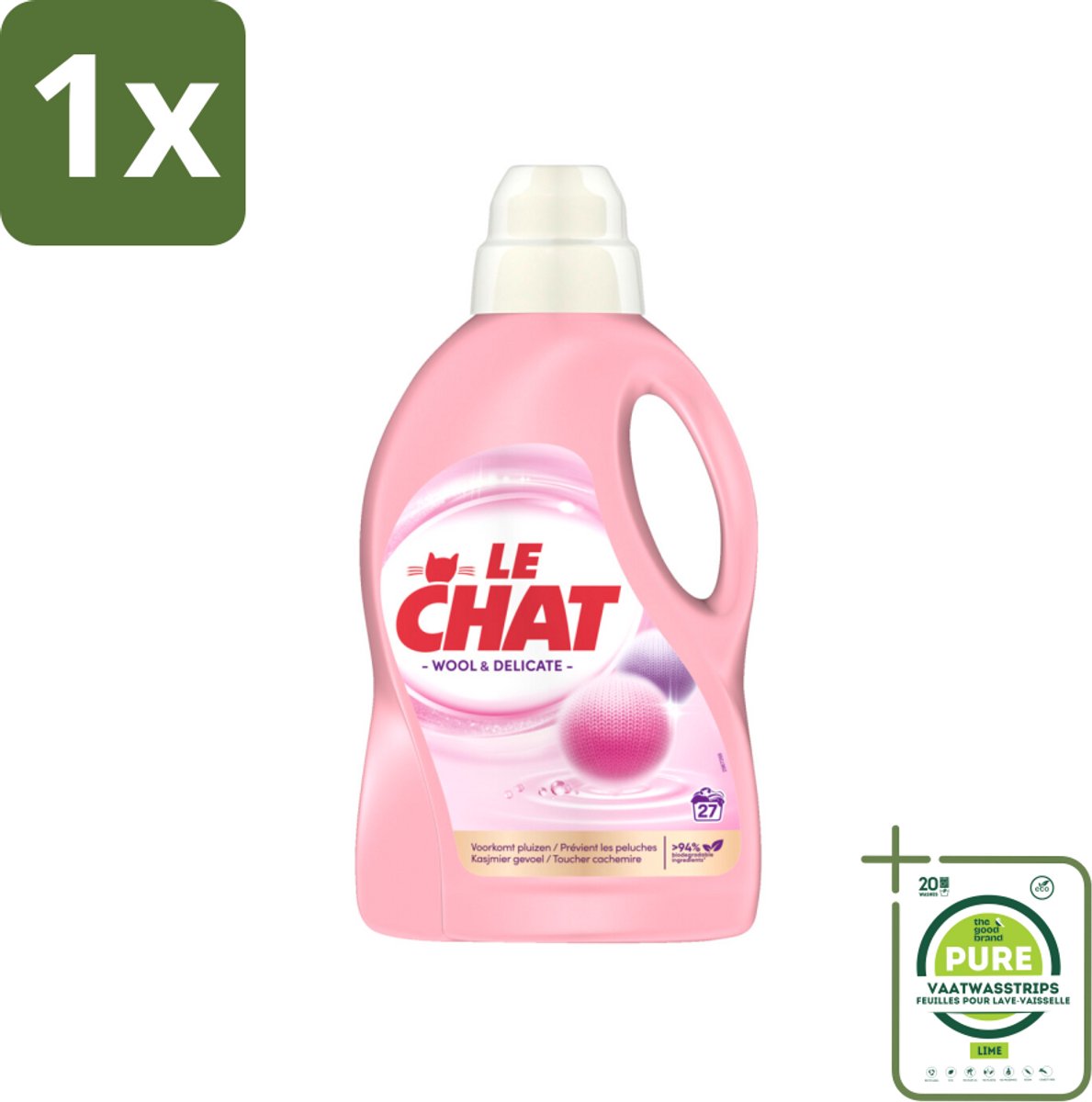 1 x Le Chat – Vloeibaar Wasmiddel – Wol & Delicate Was – 1,35 L - Wasmiddel Voor Wol - Zachte Reiniging - Delicate Stoffen - Wol Wasmiddel - Wasmiddel Voor Zijde