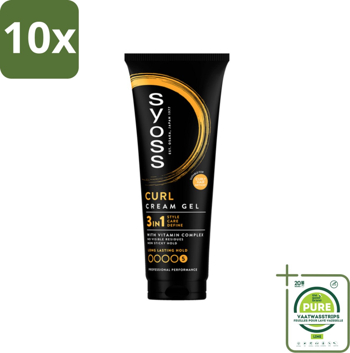 10 x Syoss - Curl Control - Gel - Voor Gedefinieerde Krullen - 250 ml - Grootverpakking - Krullen Gel - Stylinggel Krullen - Krullen Definieren - Krullen Fixeren - Anti-pluis Gel