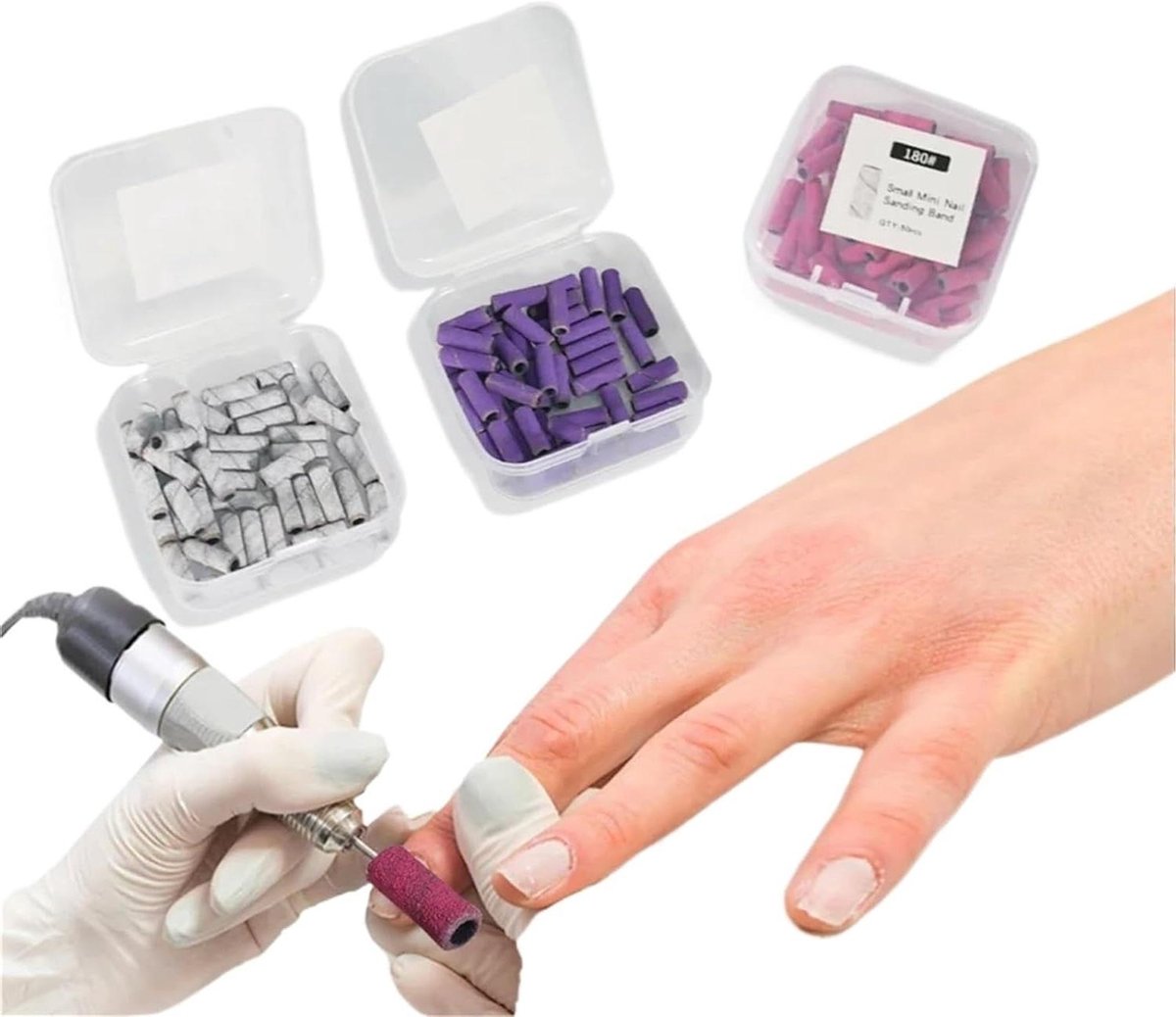 Schuurbandset Nagels - Zandbanden Manicure - Nagels Vijlen - Slijtvast Materiaal - 50 Stuks - Paars