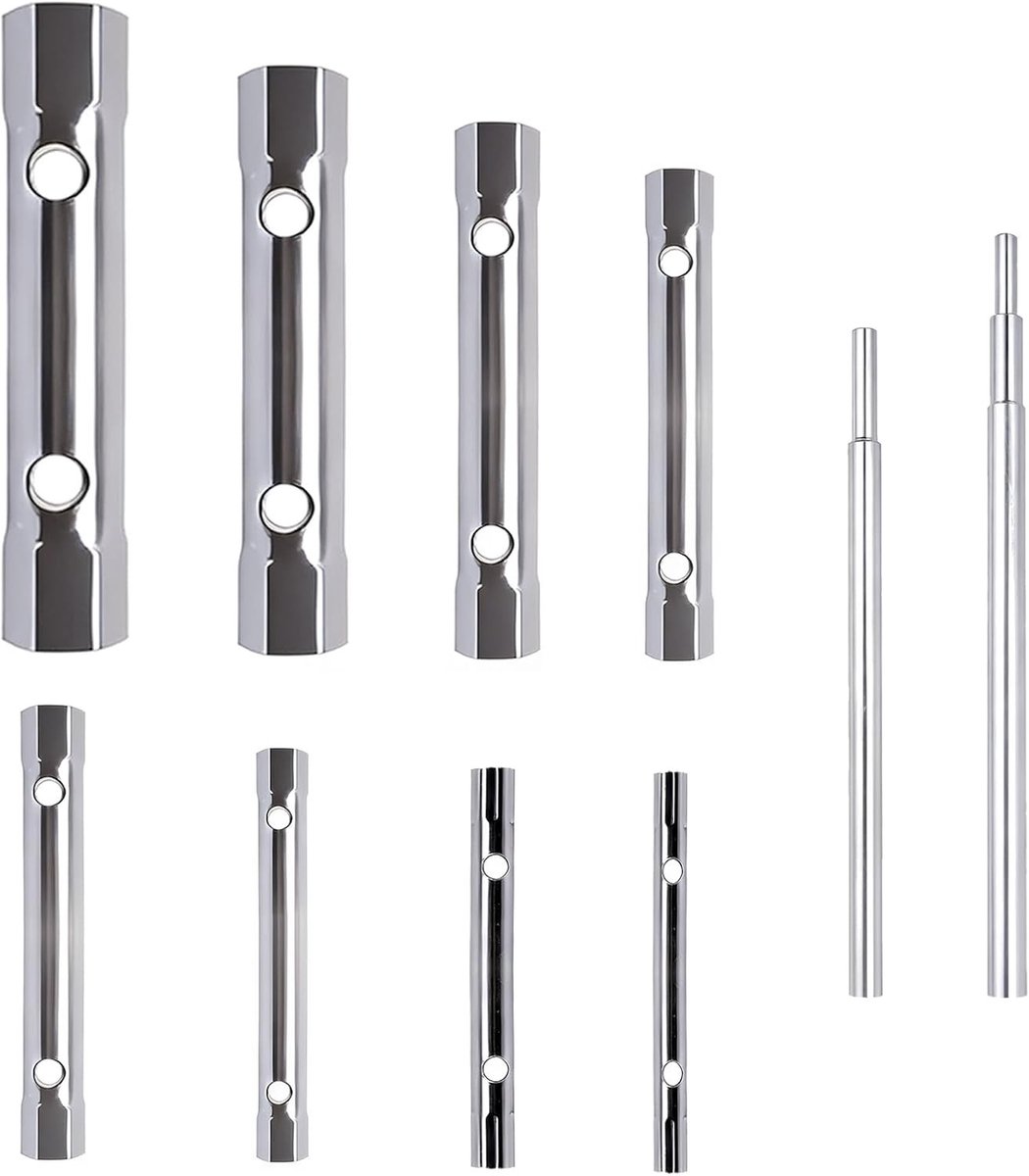 10-Piece Socket Spanner Set, 6-22 mm, Socket Spanner Set, Double Socket Wrench for Working, Faucet, Spark Plugs, Sink - ShopVlot