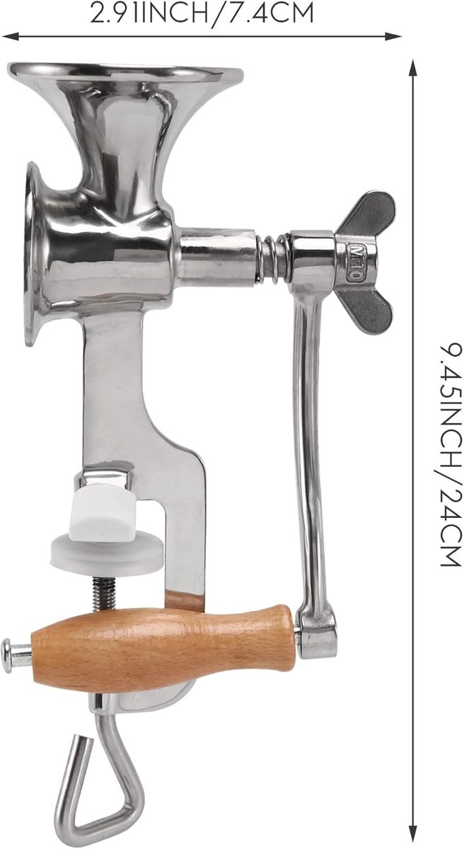 Handmatige Koffiemolen van RVS, Ideaal voor Koffiebonen, Granen en Havermout, Compact en Duurzaam 24x7.3cm — afbeelding 2
