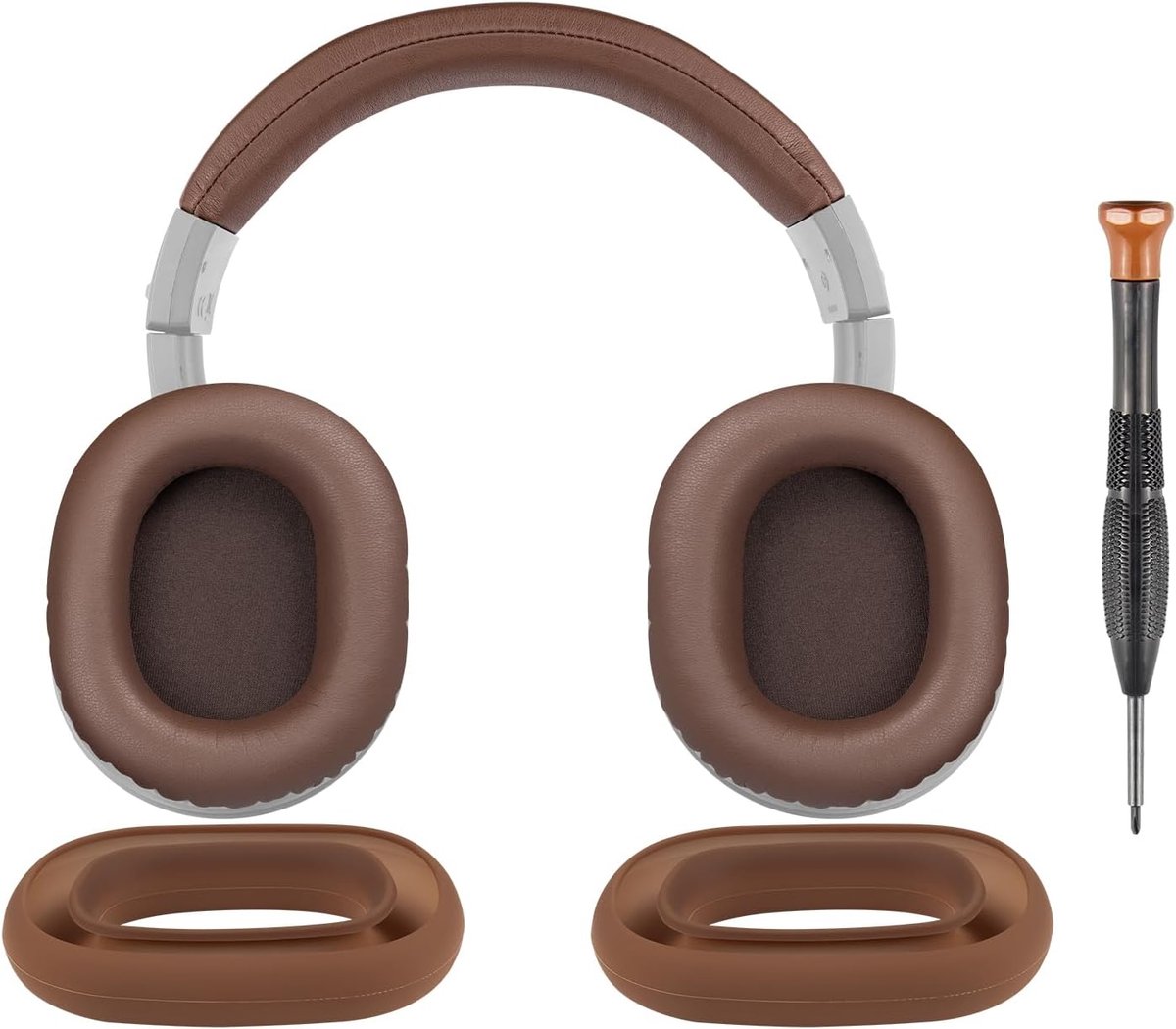 SnelShoppen - Vervangingsset voor Hoofdtelefoon - SOULWIT Oorkussens + Hoofdbandcover + Siliconen Oorkussenbeschermers voor Audio Technica ATH M40, M4