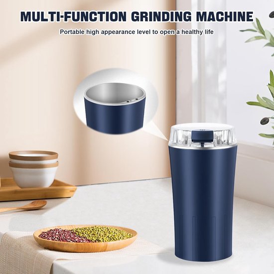 Koffiemolen en Specerijenmaler, 300 W, Roestvrijstalen Messen, BPA-vrij, Inclusief Schoonmaakborstel, Automatische Molen voor Koffie, Specerijen, Kruiden en Noten — afbeelding 5