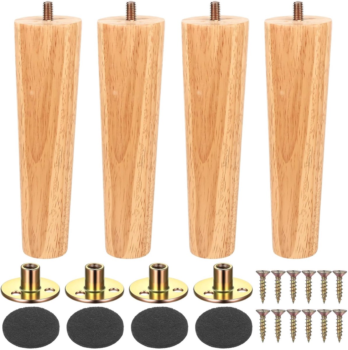 Solid Wood Furniture Legs Table Legs for Furniture, Sofas, Cabinets, Chest of Drawers, Chairs, with Screws - ShopVlot