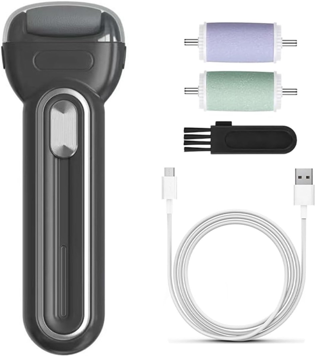 Namvo Electric Callus Remover for Feet, Callus Free Foot Care Device with 2 Replacement Rolls, 2 Speed Levels - ShopVlot