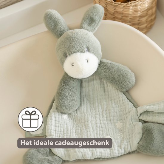 Nattou LouLou Baby Knuffeldoekje - Doudou Ezel - Baby Cadeau - 25 cm - Lindegroen van Nattou — afbeelding 2