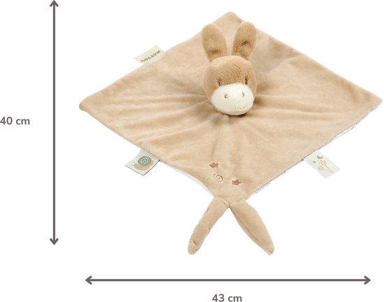 Nattou LouLou Baby Knuffeldoekje - Doudou Ezel - Baby Cadeau - 28 x 28 cm - Licht Karamel van Nattou — afbeelding 2