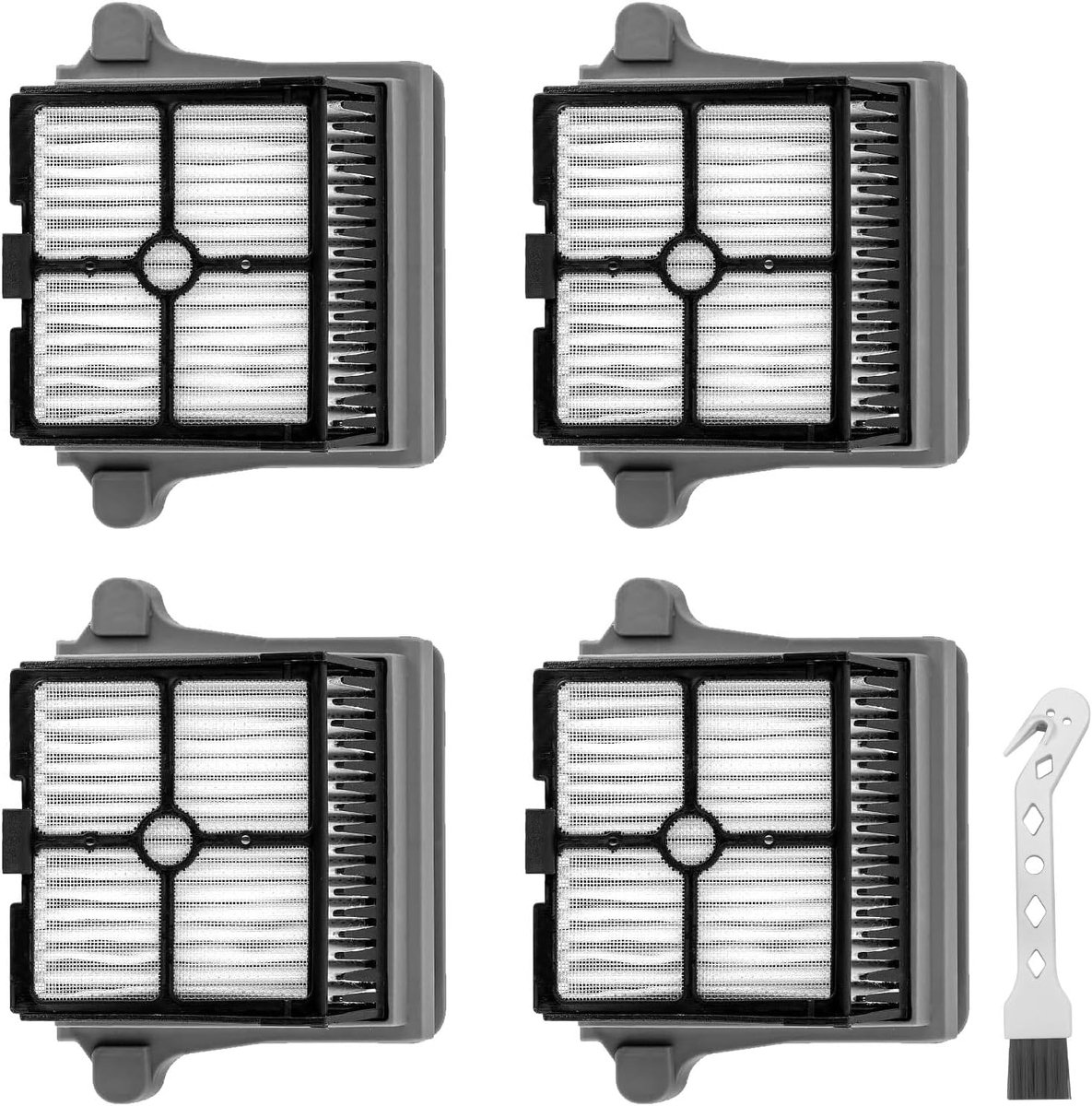 SnelShoppen - 4 Stuks Vervangende HEPA Filters voor Tineco Floor One S7 Pro/S6/S7 Combo Stofzuiger Accessoires - Hoge Efficiëntie, Duurzaam en Milieu-