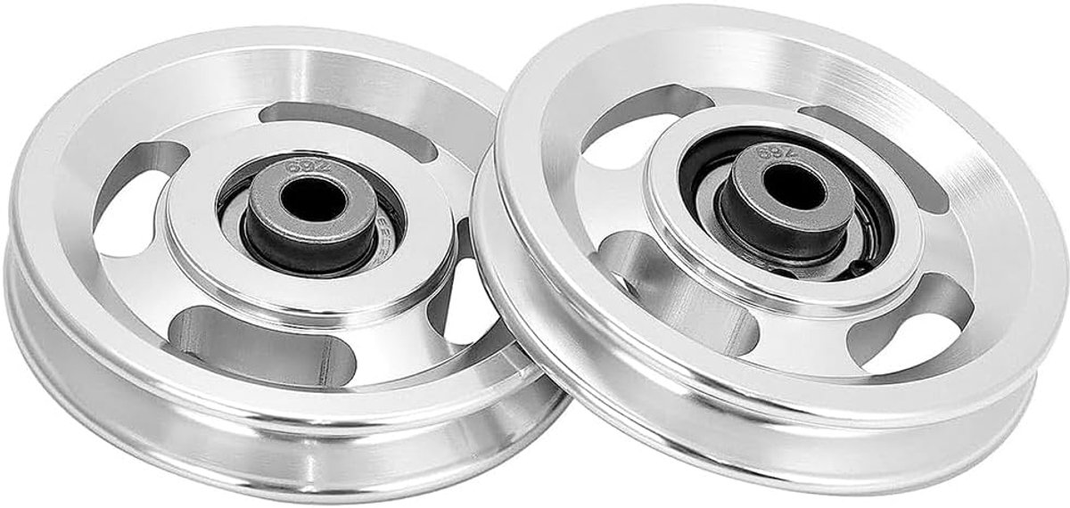 SnelShoppen - 2 Stuks 95mm Kabelpulley Aluminium Legering Voor Sportuitrusting Garage Deuren Rollensystemen, Draagvermogen 300kg, Stille en Veilige In