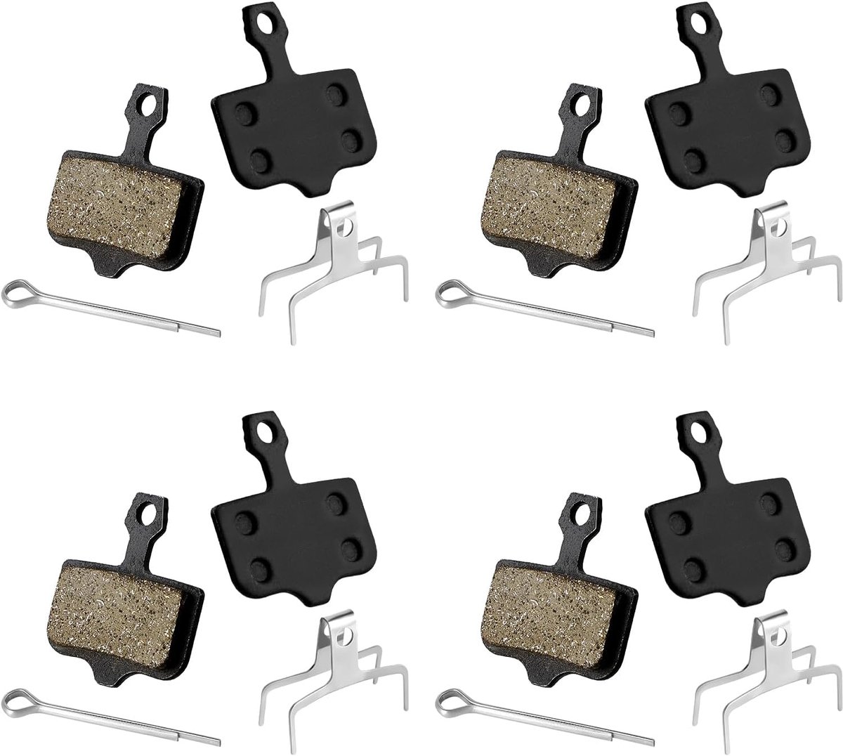 SnelShoppen - 4 Paar Fietsschijfremblokjes, Semi-Metalen Remblokken Vervangingen voor Sram Avid Elixir E1 E3 E5 E7 E9 ER CR XO XX DB1 DB3 DB5