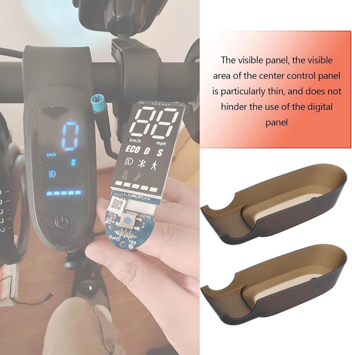 SnelShoppen - 2pcs Silicone Beschermhoes voor Dashboard Display - Waterdicht en Stofdicht - Geschikt voor Elektrische Steps - Hoogwaardige Silicone -